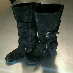 Pull on black buckle boot - Nine West Vintage America